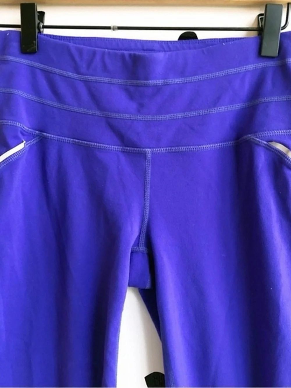 Athleta Purple Capri Leggings with Black Panels - Picture 5 of 8